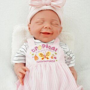 17.2in Full Silicone Non Vinyl Nude Reborn Baby Dolls BOY Sleeping Reborn Doll